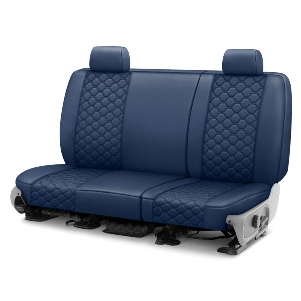  CalTrend® - Faux Leather Honeycomb Quilted 3rd Row Blue Custom Seat Covers