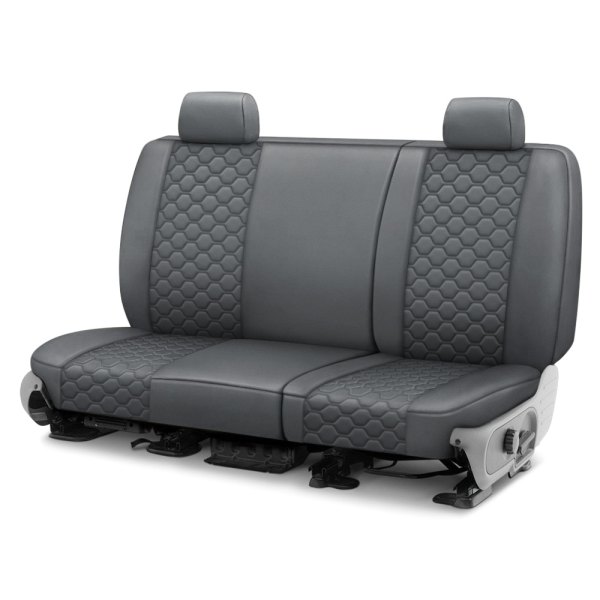  CalTrend® - Faux Leather Honeycomb Quilted 2nd Row Charcoal Custom Seat Covers