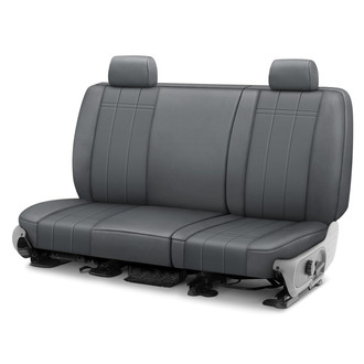 CalTrend® - Faux Leather Stretch Hex Quilted 2nd Row Charcoal Custom Seat Covers