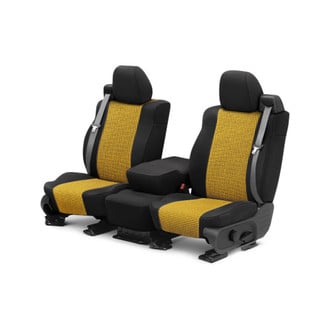 CalTrend® - Houndstooth Designers 1st Row Yellow & Black Custom Seat Covers