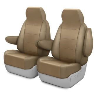 CalTrend® - I Can't Believe It's Not Leather Sport™ 1st Row Beige Custom Seat Covers