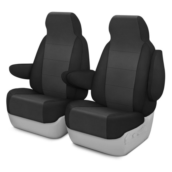  CalTrend® - I Can't Believe It's Not Leather Sport™ 2nd Row Charcoal & Black Custom Seat Covers