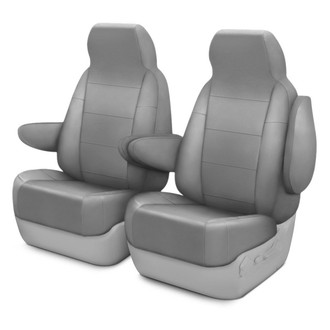 CalTrend® - I Can't Believe It's Not Leather Sport™ 1st Row Light Gray Custom Seat Covers
