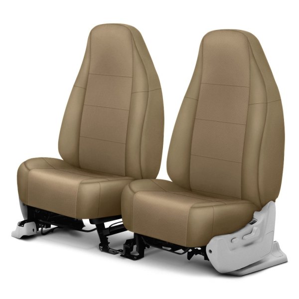  CalTrend® - I Can't Believe It's Not Leather Sport™ 1st Row Beige Custom Seat Covers