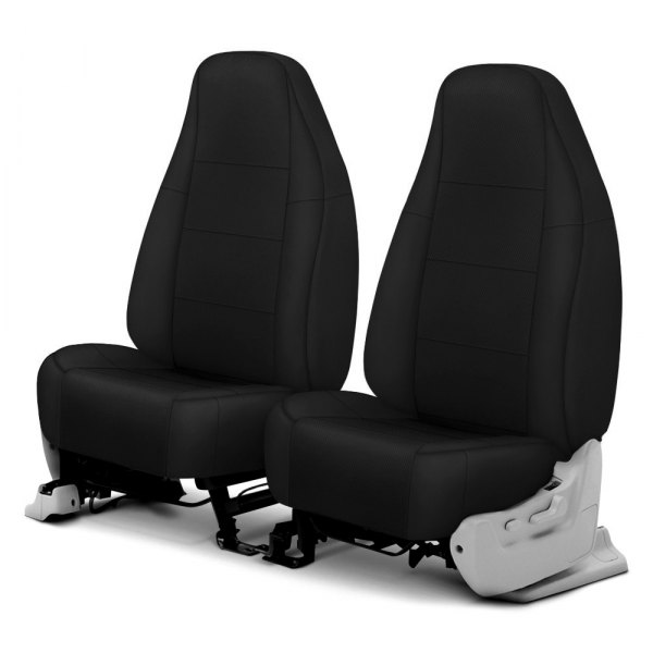  CalTrend® - I Can't Believe It's Not Leather Sport™ 1st Row Black & Black Custom Seat Covers
