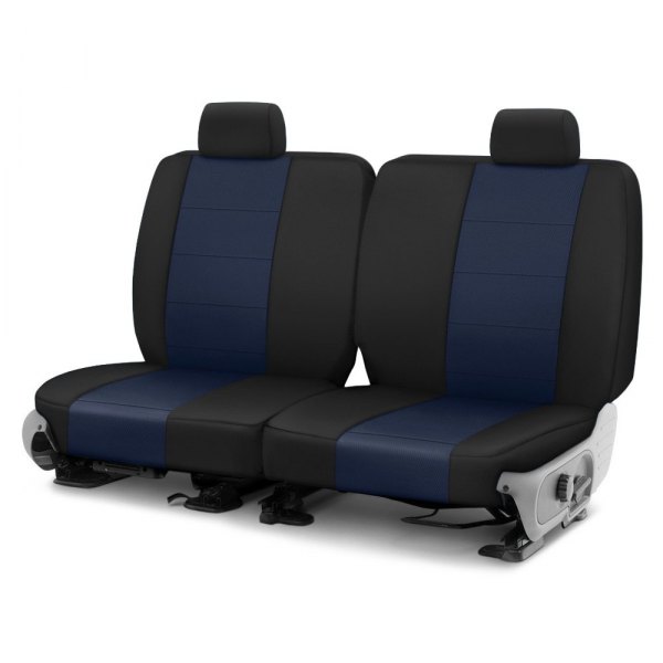  CalTrend® - I Can't Believe It's Not Leather Sport™ 2nd Row Blue & Black Custom Seat Covers