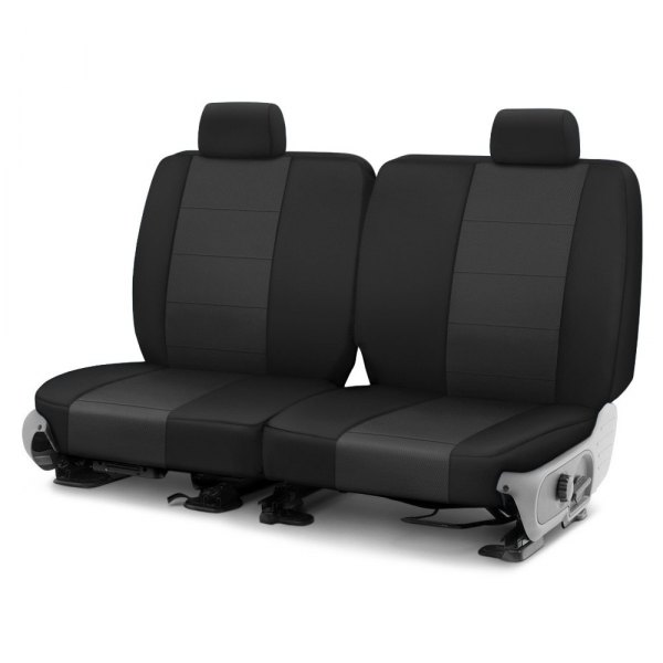  CalTrend® - I Can't Believe It's Not Leather Sport™ 2nd Row Charcoal & Black Custom Seat Covers