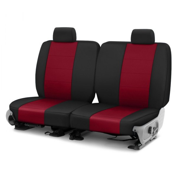  CalTrend® - I Can't Believe It's Not Leather Sport™ 2nd Row Red & Black Custom Seat Covers