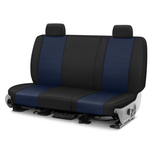  CalTrend® - I Can't Believe It's Not Leather Sport™ 2nd Row Blue & Black Custom Seat Covers