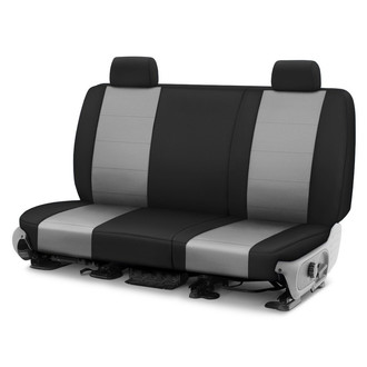 CalTrend® - I Can't Believe It's Not Leather Sport™ 2nd Row Light Gray & Black Custom Seat Covers