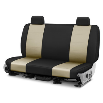 CalTrend® - I Can't Believe It's Not Leather Sport™ 3rd Row Sandstone & Black Custom Seat Covers