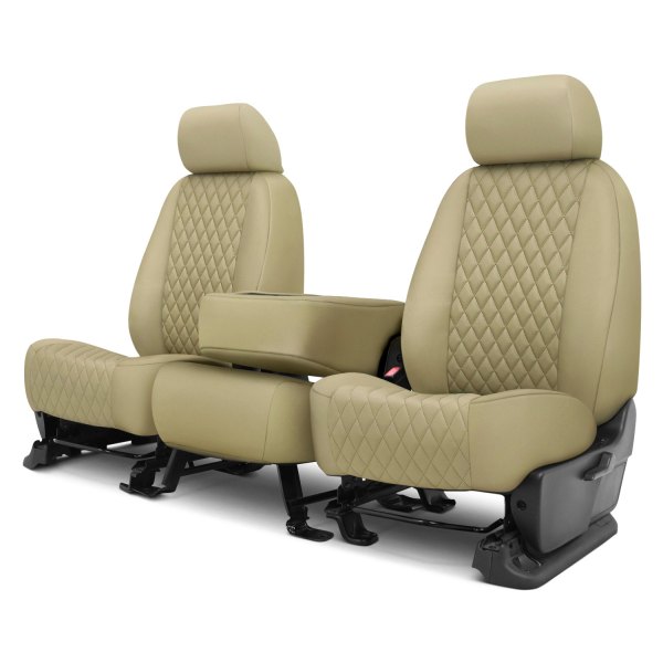  CalTrend® - Neoprene Diamond Quilted 1st Row Beige Custom Seat Covers