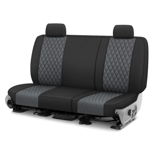  CalTrend® - Neoprene Diamond Quilted 2nd Row Black & Charcoal Custom Seat Covers