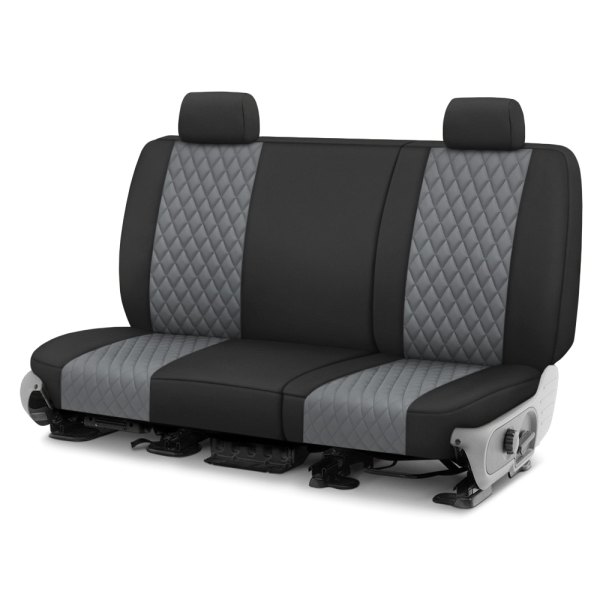  CalTrend® - Neoprene Diamond Quilted 3rd Row Black & Light Gray Custom Seat Covers