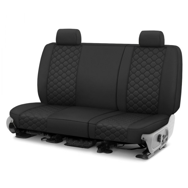 CalTrend® - Neoprene Honeycomb Quilted 3rd Row Black & Black Custom Seat Covers