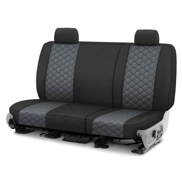  CalTrend® - Neoprene Honeycomb Quilted 3rd Row Black & Charcoal Custom Seat Covers