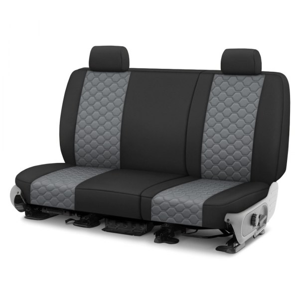  CalTrend® - Neoprene Honeycomb Quilted 3rd Row Black & Light Gray Custom Seat Covers