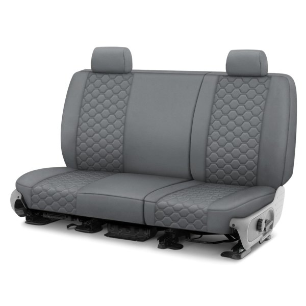  CalTrend® - Neoprene Honeycomb Quilted 3rd Row Light Gray Custom Seat Covers