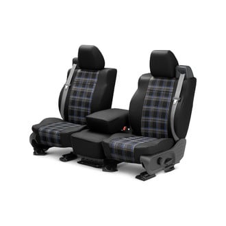 CalTrend® - Plaid 1st Row Blue & Black Custom Seat Covers