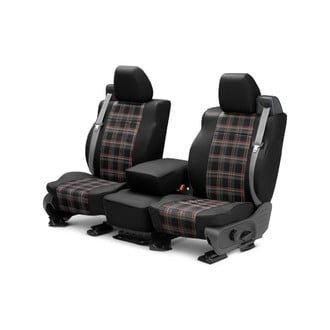 CalTrend® - Plaid 1st Row Red & Black Custom Seat Covers