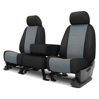 CalTrend® - Retro Weave 1st Row Black & Light Gray Custom Seat Covers