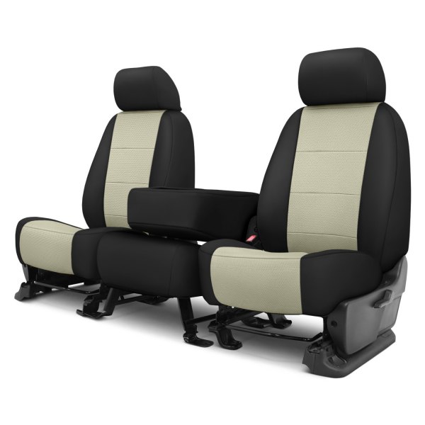  CalTrend® - Retro Weave 2nd Row Black & Sandstone Custom Seat Covers