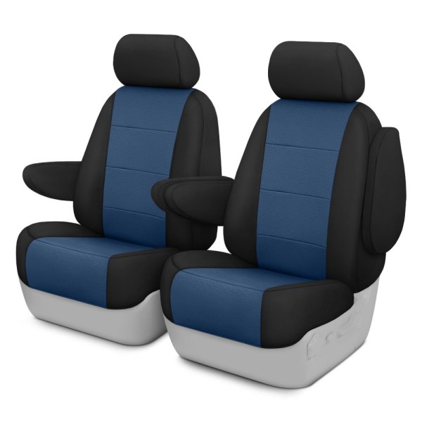  CalTrend® - Retro Weave 2nd Row Black & Blue Custom Seat Covers