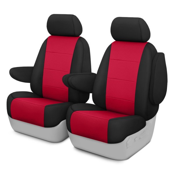  CalTrend® - Retro Weave 2nd Row Black & Red Custom Seat Covers