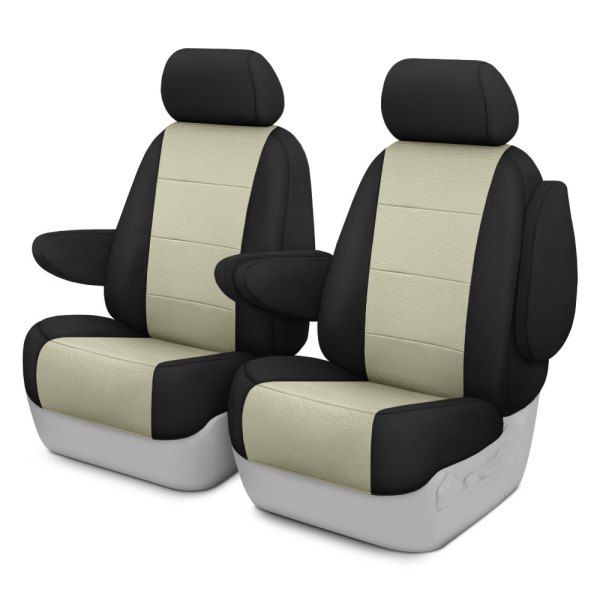  CalTrend® - Retro Weave 1st Row Black & Sandstone Custom Seat Covers