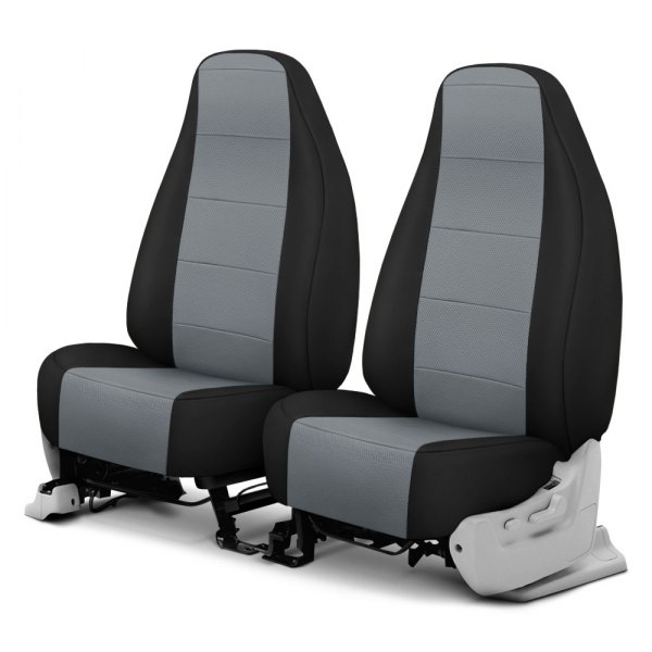  CalTrend® - Retro Weave 1st Row Black & Light Gray Custom Seat Covers
