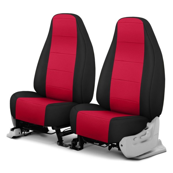  CalTrend® - Retro Weave 1st Row Black & Red Custom Seat Covers