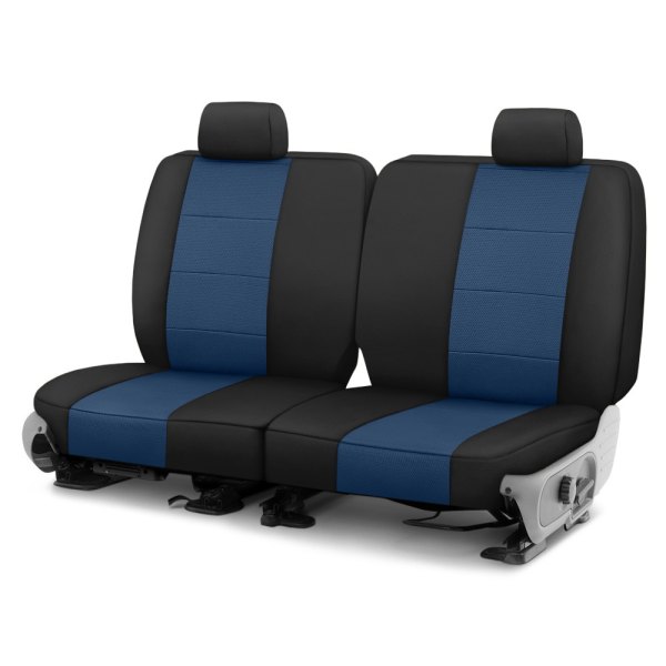  CalTrend® - Retro Weave 2nd Row Black & Blue Custom Seat Covers
