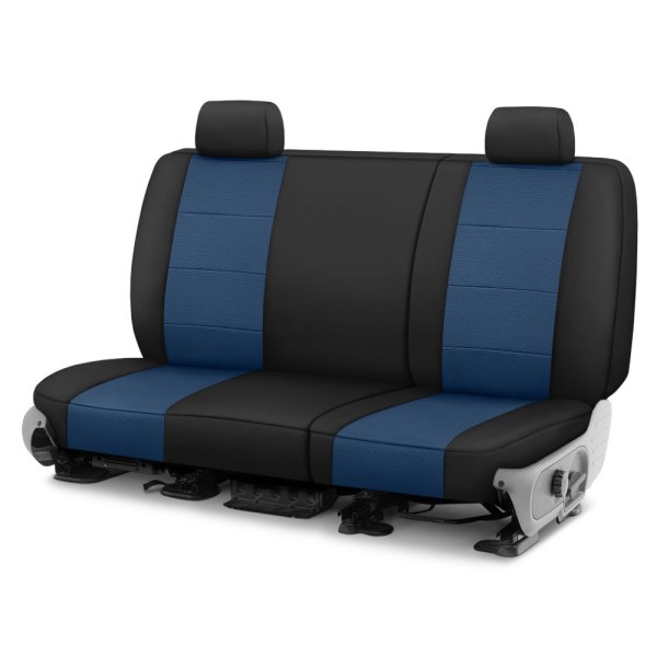  CalTrend® - Retro Weave 1st Row Black & Blue Custom Seat Covers