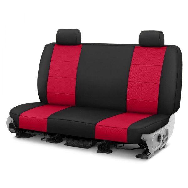  CalTrend® - Retro Weave 2nd Row Black & Red Custom Seat Covers