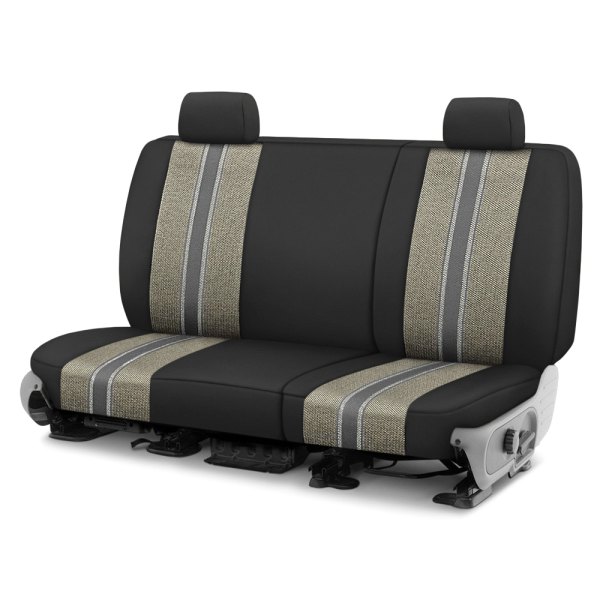  CalTrend® - Saddle Blanket 2nd Row Black & Light Gray Custom Seat Covers