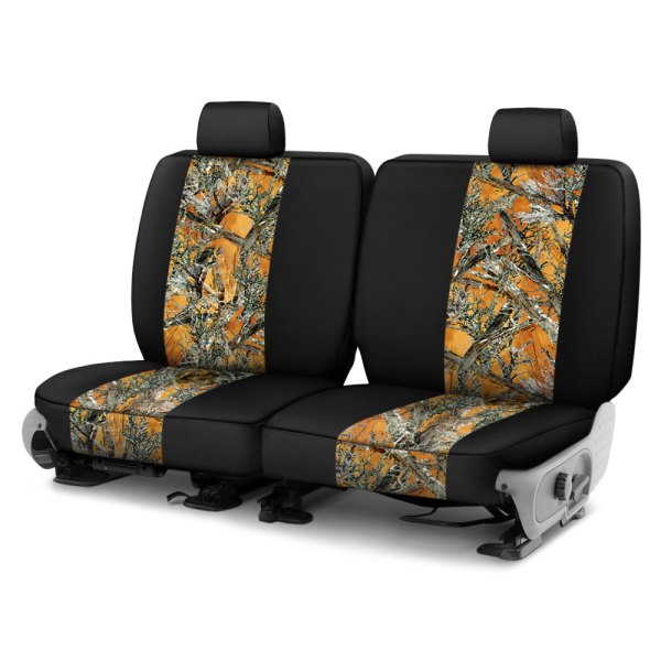  CalTrend® - TrueTimber® Camo 1st Row Black & BLAZE Custom Seat Covers