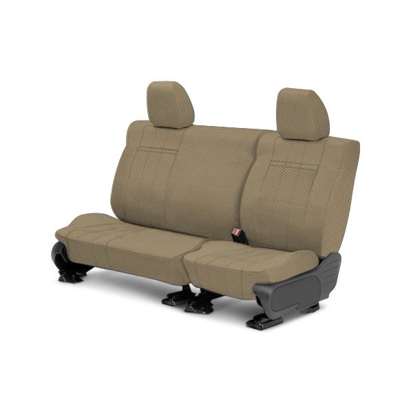  CalTrend® - Carbon Fiber 3rd Row Beige Custom Seat Covers