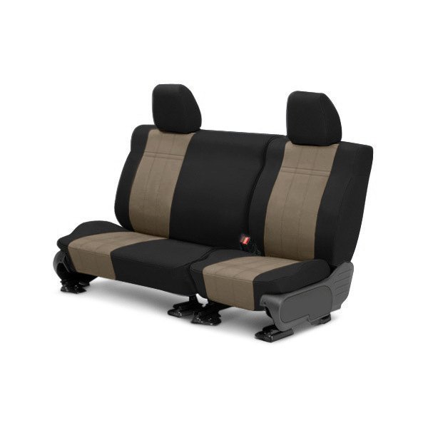  CalTrend® - DuraPlus 3rd Row Black & Beige Custom Seat Covers
