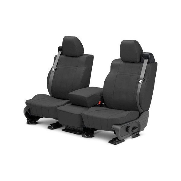  CalTrend® - I Can't Believe It's Not Leather™ 1st Row Dark Gray Custom Seat Covers