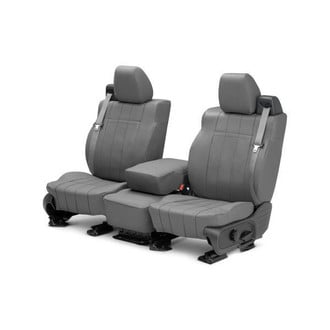 CalTrend® - I Can't Believe It's Not Leather™ 1st Row Light Gray Custom Seat Covers