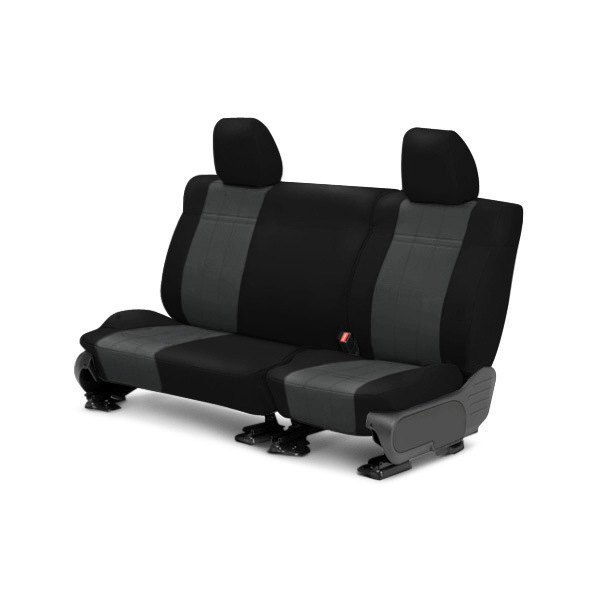  CalTrend® - I Can't Believe It's Not Leather™ 3rd Row Black & Dark Gray Custom Seat Covers