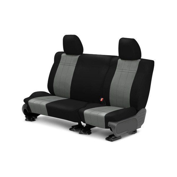  CalTrend® - I Can't Believe It's Not Leather™ 2nd Row Black & Light Gray Custom Seat Covers