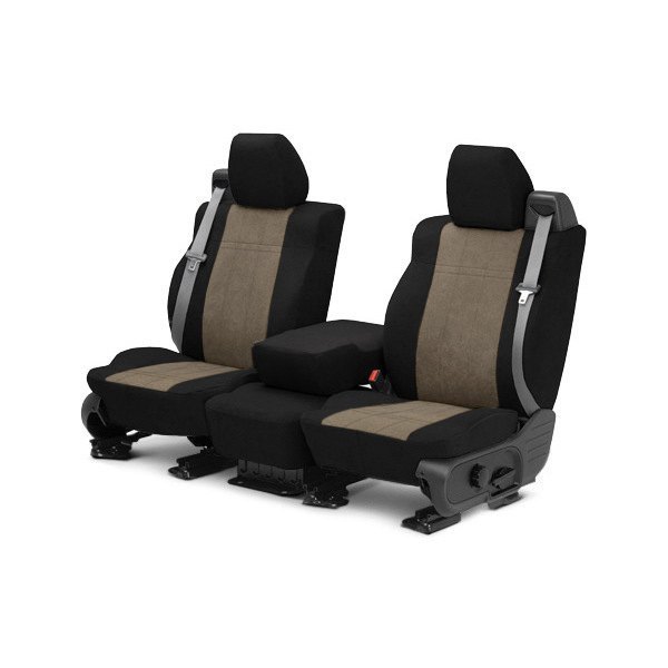  CalTrend® - MicroSuede 1st Row Black & Beige Custom Seat Covers