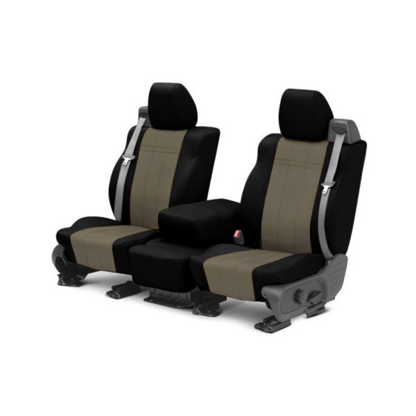  CalTrend® - NeoPrene 1st Row Black & Beige Custom Seat Covers
