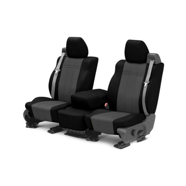  CalTrend® - NeoPrene 1st Row Black & Charcoal Custom Seat Covers