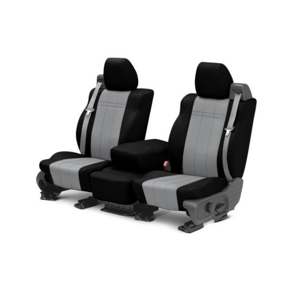  CalTrend® - NeoPrene 1st Row Black & Light Gray Custom Seat Covers