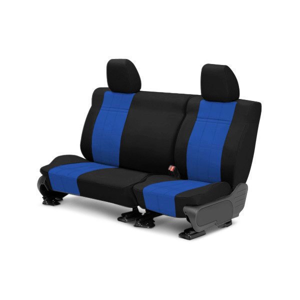  CalTrend® - NeoPrene 2nd Row Black & Blue Custom Seat Covers