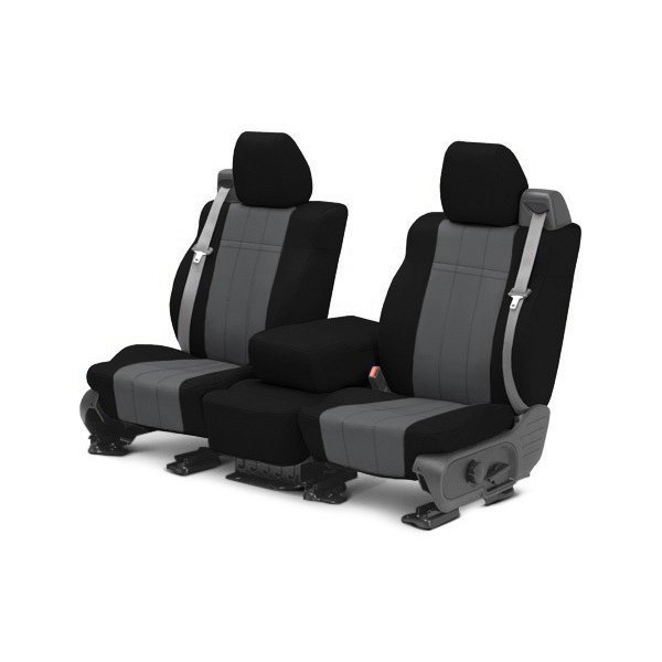  CalTrend® - NeoSupreme 1st Row Black & Charcoal Custom Seat Covers