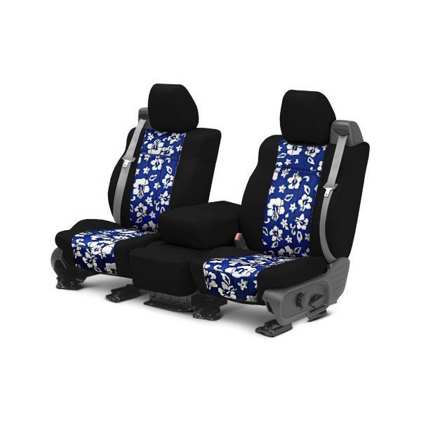  CalTrend® - NeoSupreme 1st Row Black & Hawaiian Blue Custom Seat Covers