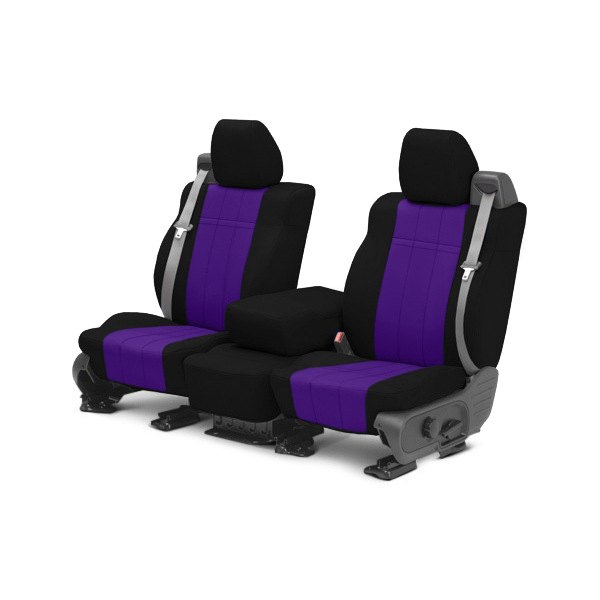  CalTrend® - NeoSupreme 1st Row Black & Purple Custom Seat Covers